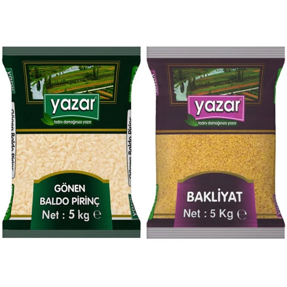 Yazar Gönen Baldo Pirinç 5 Kg. + Pilavlık Bulgur 5 Kg. ürün görseli 1
