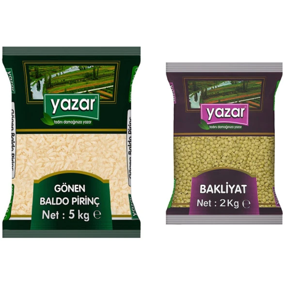 Yazar Gönen Baldo Pirinç 5 Kg. + Yeşil Mercimek 2 Kg. ürün görseli 1