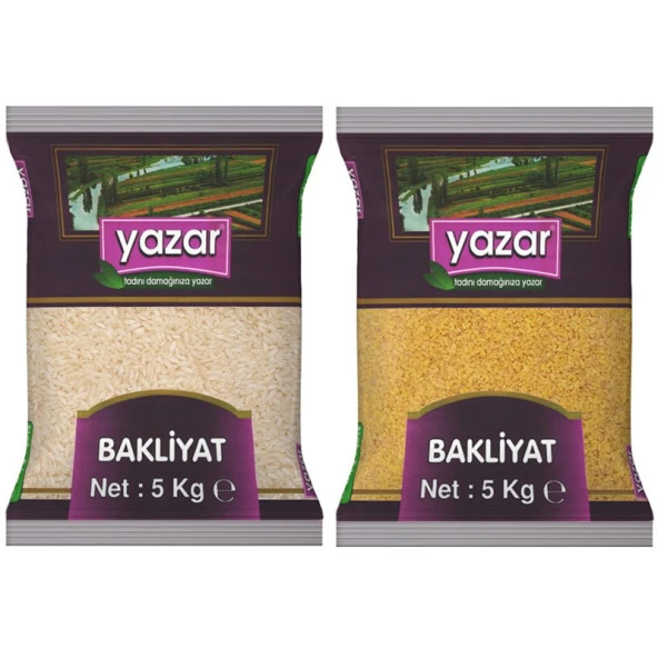 Yazar Pilavlık Pirinç 5 Kg. + Pilavlık Bulgur 5 Kg. ürün görseli 1