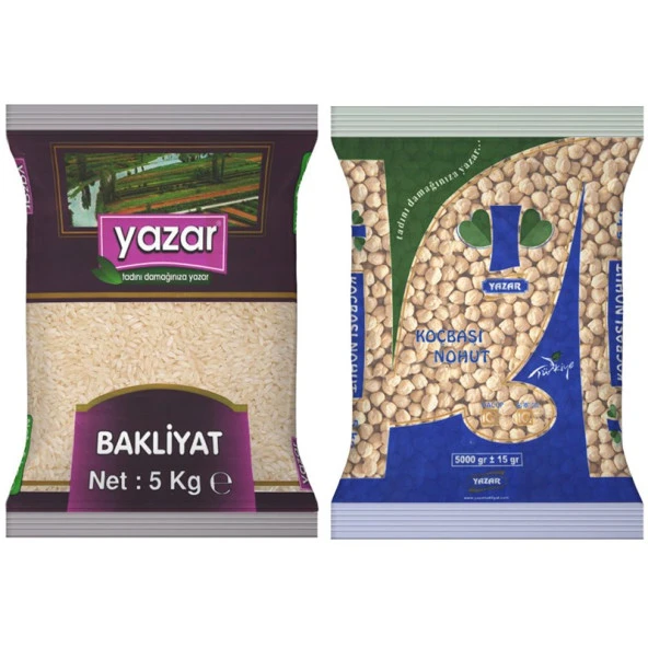 Yazar Pilavlık Pirinç 5 Kg. + Koçbaşı Nohut 5 Kg. ürün görseli 1