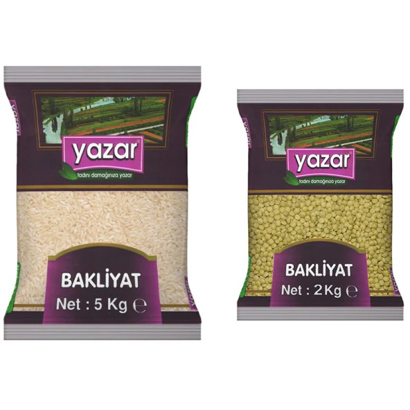 Yazar Pilavlık Pirinç 5 Kg. + Yeşil Mercimek 2 Kg. ürün görseli 1