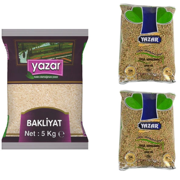 Yazar Pilavlık Pirinç 5 Kg. + Yeşil Mercimek 5 Kg. ürün görseli 1