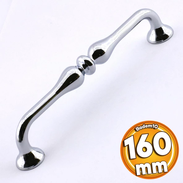 Yayık Kulp Mobilya Mutfak Dolabı Çekmece Dolap Kulpları Kapak Kulpu Kulbu Krom Renk 160 mm Metal ürün görseli 1