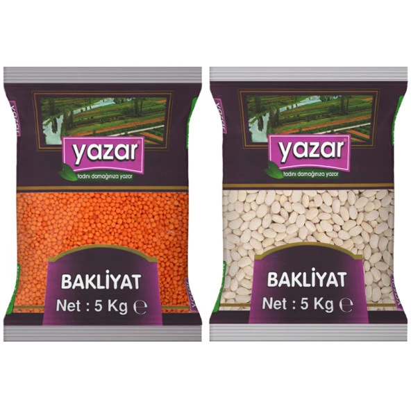 Yazar Kırmızı Mercimek 5 Kg. + Çumra Fasulye 5 Kg. ürün görseli 1