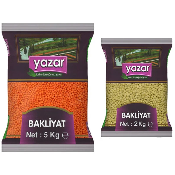 Yazar Kırmızı Mercimek 5 Kg. + Yeşil Mercimek 2 Kg. ürün görseli 1