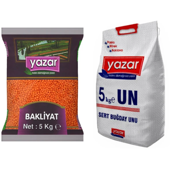 Yazar Kırmızı Mercimek 5 Kg. + Un 5 Kg. ürün görseli 1