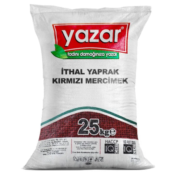 Yazar İthal Kırmızı Yaprak Mercimek 25 Kg. ürün görseli 1