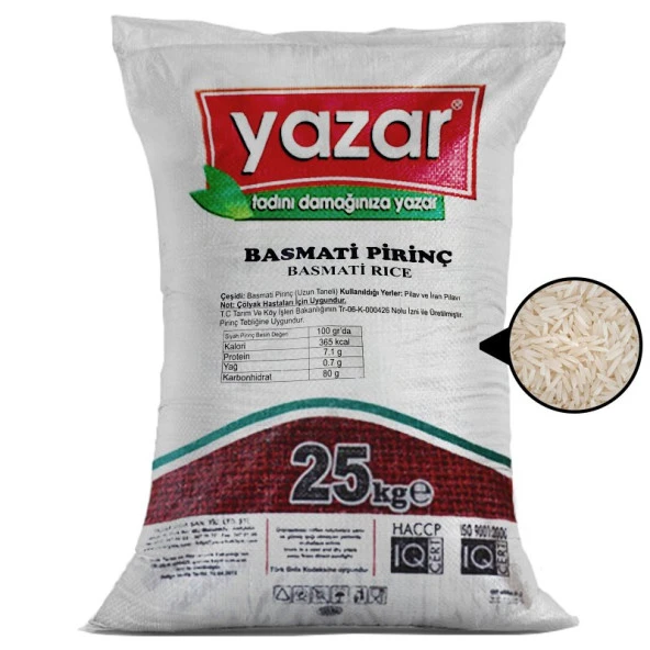 Yazar Basmati Pirinç 25 Kg ürün görseli 1
