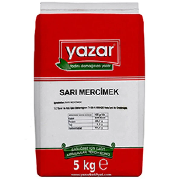 Yazar Sarı Mercimek 5 Kg ürün görseli 1