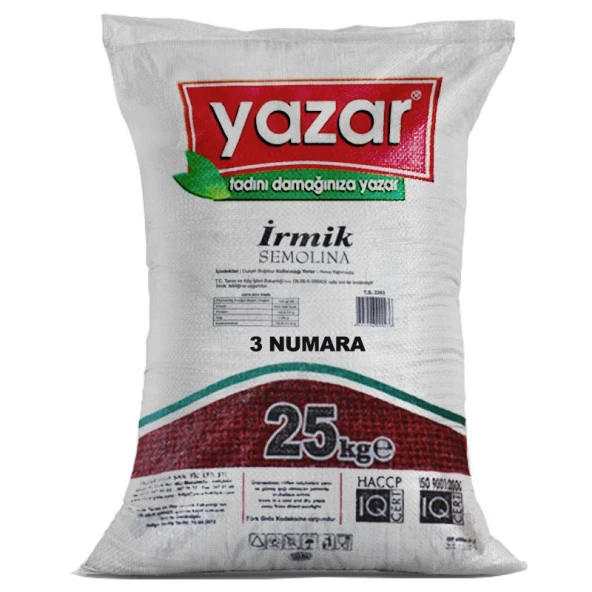 Yazar İrmik (3 Numara) 25 Kg ürün görseli 1