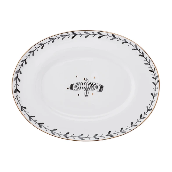 Emsan Artisan Bird Fine Bone Kayık Tabak 25 cm - Resim 2