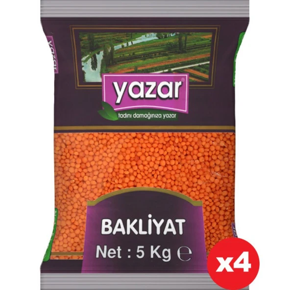 Yazar Kırmızı Mercimek 5 Kg x 4 Paket. ürün görseli 1