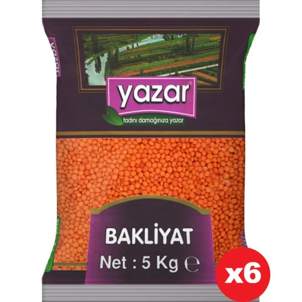 Yazar Kırmızı Mercimek 5 Kg x 6 Paket. ürün görseli 1