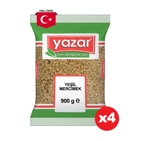 Yazar Yeşil Mercimek 900 Gr. x 4 Adet ürün görseli 1