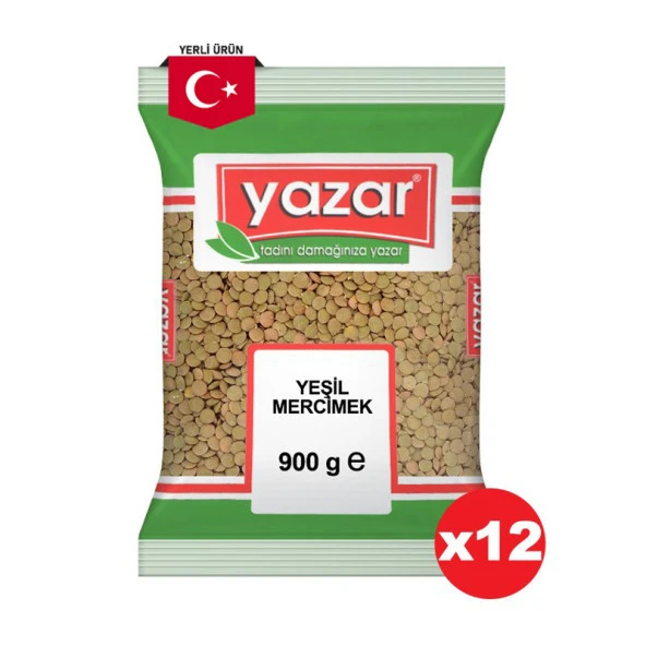 Yazar Yeşil Mercimek 900 Gr. x 12 Adet ürün görseli 1
