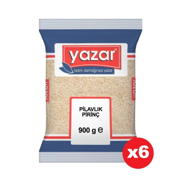 Yazar Ucuz Uygun Fiyat Pilavlık Pirinç 900 Gr. x 6 Adet ürün görseli 1