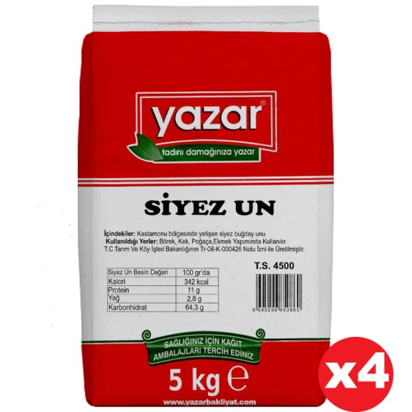 Yazar Taş Değirmende Öğütülmüş Siyez Unu 5 Kg x 4 Paket ürün görseli 1