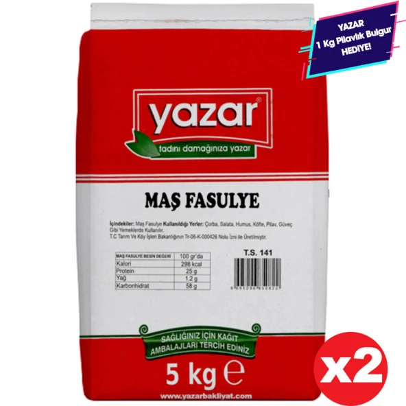 Yazar Maş Fasulye 5 Kg x 2 Paket ürün görseli 1