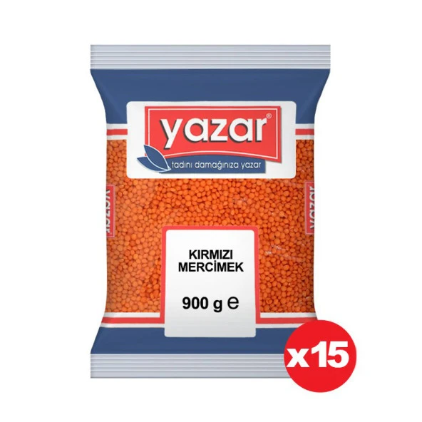 Yazar Kırmızı Mercimek 900 Gr. x 15 Adet ürün görseli 1