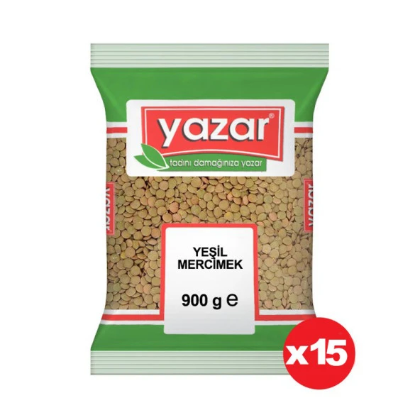 Yazar Yeşil Mercimek 900 Gr. x 15 Adet ürün görseli 1