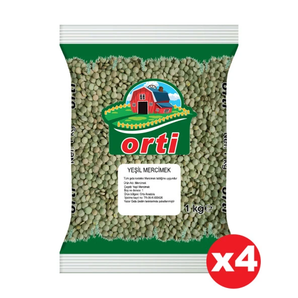 Orti Yeşil Mercimek 1 Kg. x 4 Adet ürün görseli 1