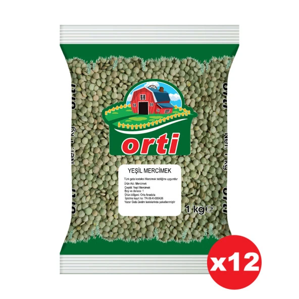 Orti Yeşil Mercimek 1 Kg. x 12 Adet ürün görseli 1