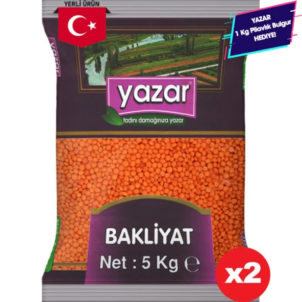 Yazar Yerli Kırmızı Mercimek 5 Kg x 2 Adet ürün görseli 1
