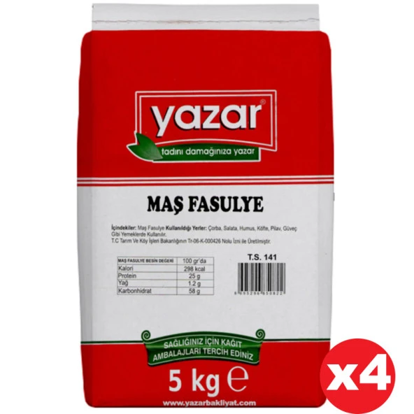 Yazar Maş Fasulye 5 Kg x 4 Paket ürün görseli 1