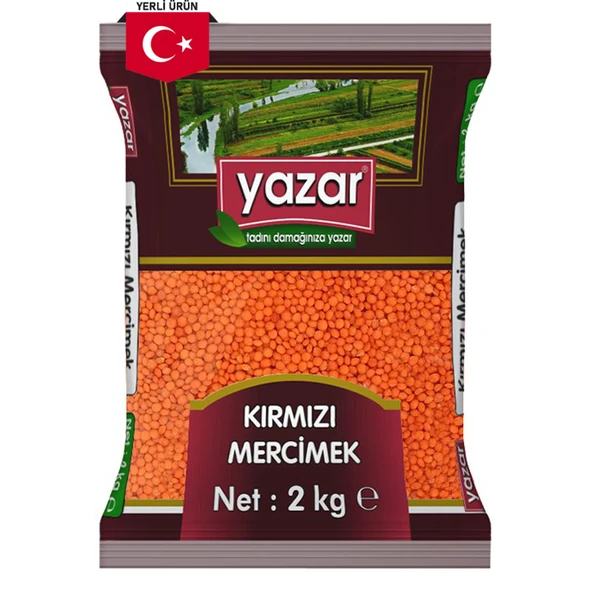 Yazar Yerli Kırmızı Mercimek 2 Kg. ürün görseli 1