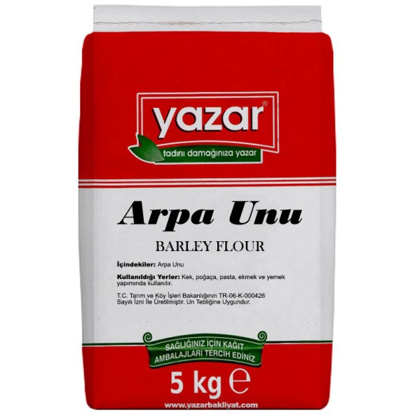 Yazar Taş Değirmende Öğütülmüş Arpa Unu 5 Kg ürün görseli 1
