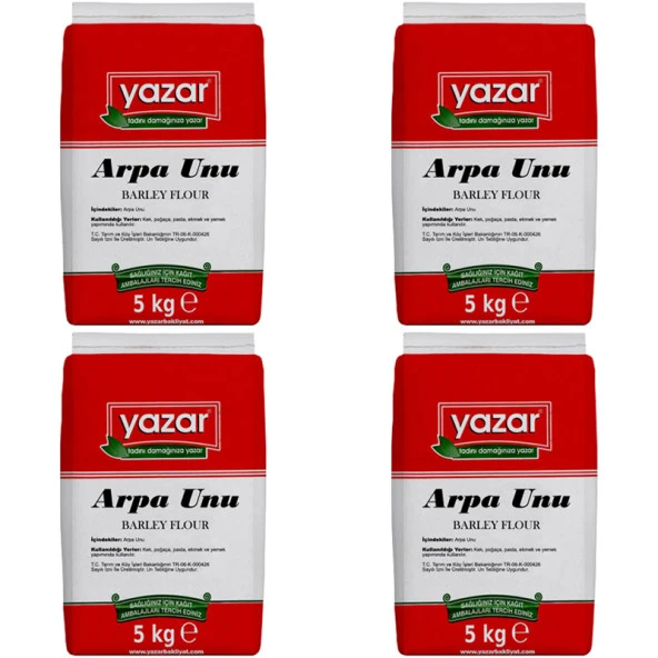 Yazar Taş Değirmende Öğütülmüş Arpa Unu 5 Kg X 4 Paket ürün görseli 1