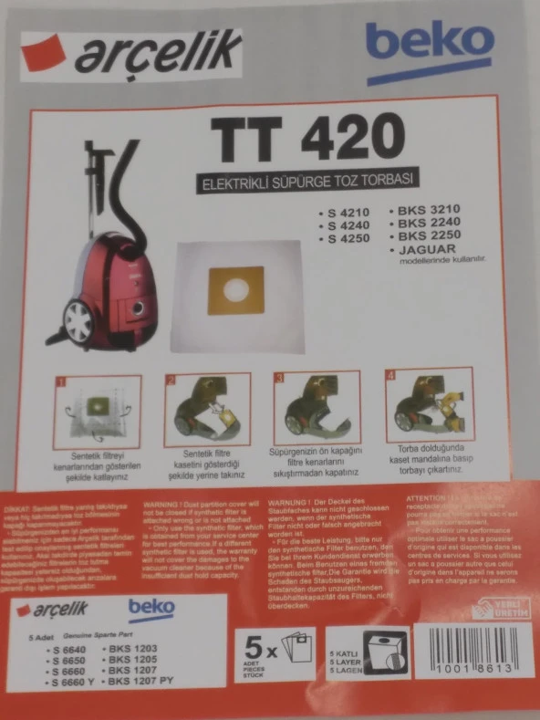 ARÇELİK TT 420 SENTETİK (2 PAKET 10 ADET ) - Resim 2