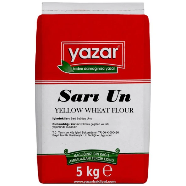 Yazar Taş Değirmende Öğütülmüş Sarı Un 5 Kg ürün görseli 1