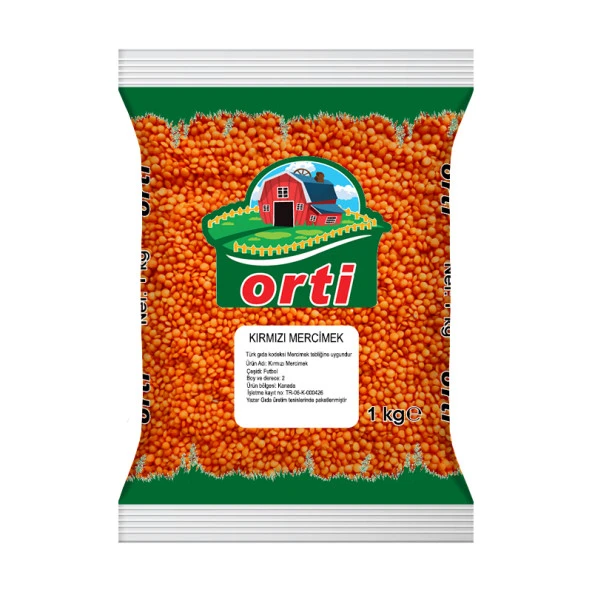 Orti Kırmızı Mercimek 1Kg ürün görseli 1