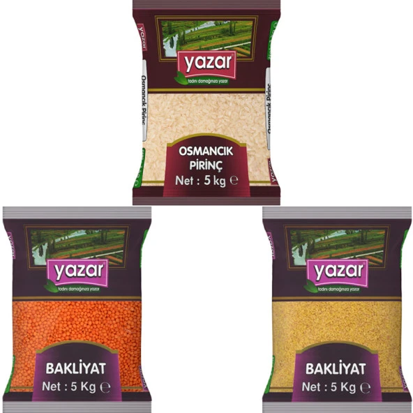 YAZAR 5KG OSMANCIK+5KG KIRMIZI+5KG PILAVBULGUR ürün görseli 1