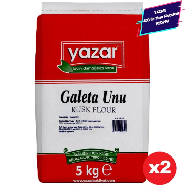 Yazar Sade Galeta Unu 5 Kg x 2 Paket ürün görseli 1
