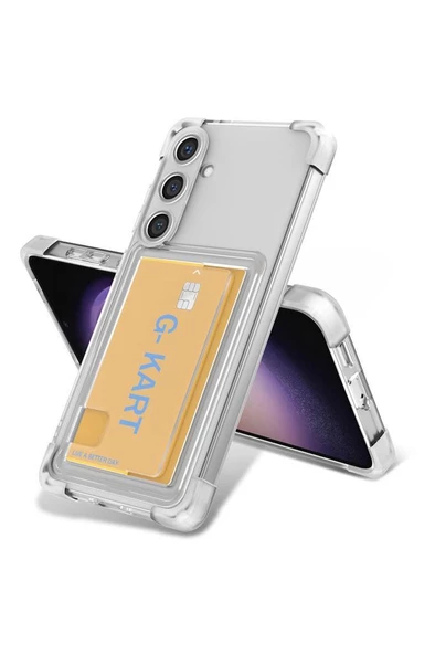 Galaxy S24 Uyumlu Kılıf Airbag Tasarımlı Şeffaf Kartlıklı  G-Kart Kapak ürün görseli 1