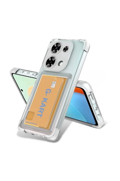 Xiaomi Redmi Note 13 Pro 4G Uyumlu Kılıf Airbag Tasarımlı Şeffaf Kartlıklı  G-Kart Kapak ürün görseli 1