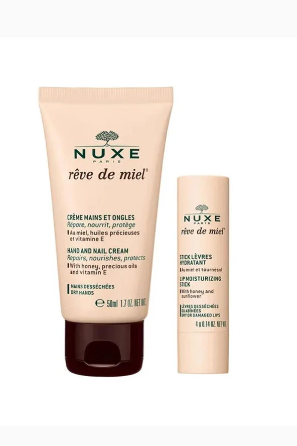 Nuxe Reve De Miel Hand And Nail Cream 30ml - Lip Stick Dudak Bakımı 4g ürün görseli 1