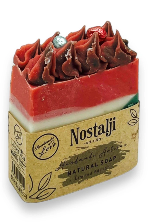 Nostalji Adında (%100 El Yapımı) Kırmızı Killi Hamam Banyo Sabunu 110gr ürün görseli 1