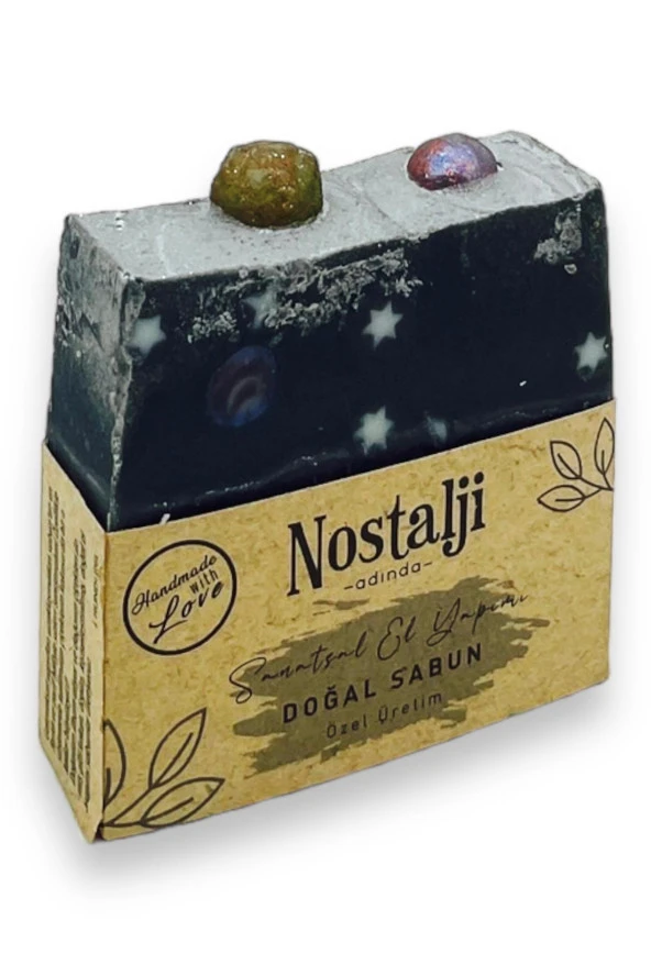 Nostalji Adında (%100 El Yapımı) Aktif Karbon Kayısı Yağı Zeytin Yağlı Hamam Banyo Sabunu 110gr ürün görseli 1