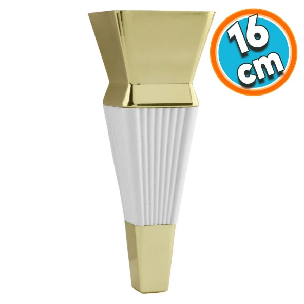 Mobilya Oturma Grubu Çekyat Kanepe Sehpa TV Ünitesi Koltuk Ayağı 16 cm Beyaz Gold Baza Ayak ürün görseli 1