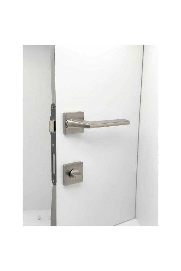 Rivax Anka İnox Zamak Saten Kare Rozetli Wc Banyo Kapı Kolu 1 Takım ürün görseli 1
