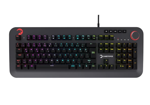 GamePower Starscream 60M RGB Kırmızı Switch 60 Milyon Türkçe Q USB Suya Dayanıklı Optik Mekanik Gaming Klavye (3x Switch Hediyeli) 3 Yıl Garantili ürün görseli 1