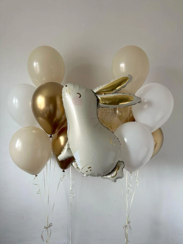 Beyaz Tavşan Folyo Balon Seti ürün görseli 1