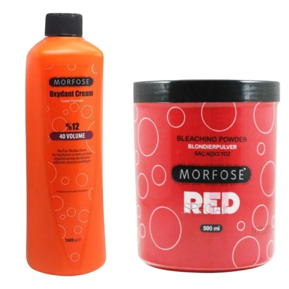 Morfose Red Kırmızı Toz Açıcı 500 ml. + Morfose Oksidan Krem 1000Ml. Volume: 40 ürün görseli 1