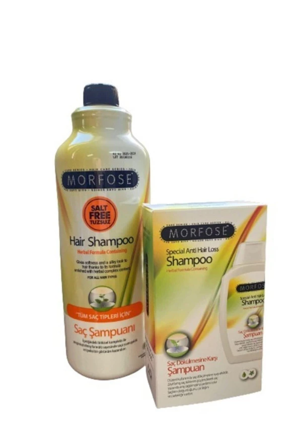 Morfose Pompalı 1000Ml Bitkisel Tuzsuz Şampuan Morfose Saç Dökülmesine Karşı Şampuan 300ml. ürün görseli 1