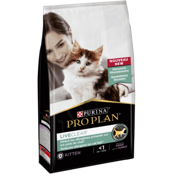 Proplan liveclear kitten 1,4kg hindili yavru kedi maması alerjen azaltan yavru kedi maması ürün görseli 1