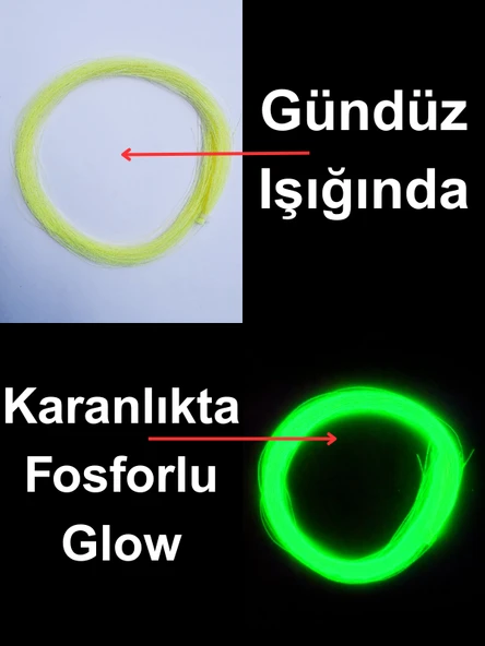 ea genset Sarı Fosforlu Karanlıkta Parlayan, Glow Luminous in Dark Ultraviyole (UV) Neon 1 Adet Poşet Çapari Simi ürün görseli 1