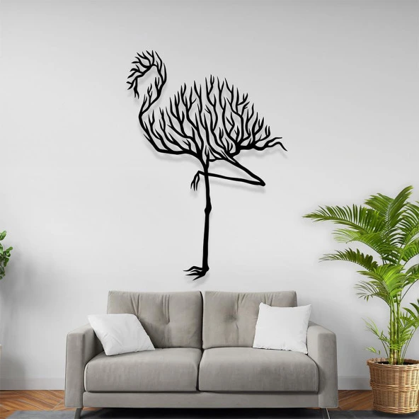 Flamingo Tablo illüstrasyon Tasarım Lazer Kesim Metal Duvar Tablo ürün görseli 1